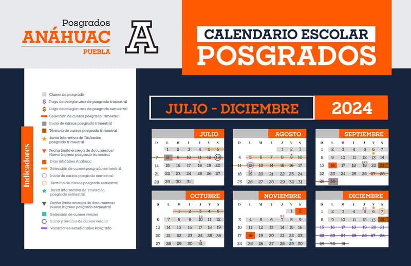 Calendario Escolar Posgrados julio - diciembre 2024(horizontal)