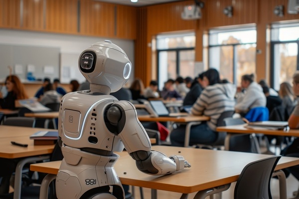 robot ayudante en escuela